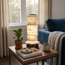 Load image into Gallery viewer, Multi-Tiered Alabaster Table Lamp