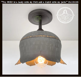 Lotus Galvanized Ceiling Light