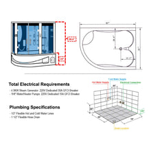 Load image into Gallery viewer, Maya Bath Siena Steam Shower With 10 Acupuncture Jets (SAK31847)