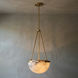 Melangee Alabaster Dome Pendant