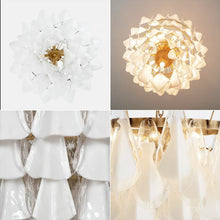 Load image into Gallery viewer, Modern Brass Tiered Glass Chandelier