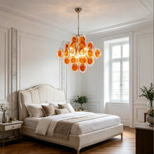 Load image into Gallery viewer, Murano Orange Disk Glass Chandelier
