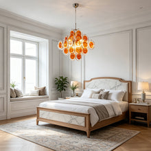 Load image into Gallery viewer, Murano Orange Disk Glass Chandelier