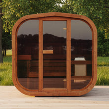 Load image into Gallery viewer, Premium 4-Person Outdoor Scandinavian ThermoWood Cube Sauna Kit With LED Lighting (SAK25470)