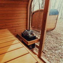 Load image into Gallery viewer, Premium 4-Person Outdoor Scandinavian ThermoWood Cube Sauna Kit With LED Lighting (SAK25470)