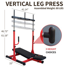 Load image into Gallery viewer, Premium Vertical Leg Press Machine With Adjustable Back And Head Rests For Home Gyms, 660LBS (SAK34819)