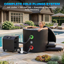 Load image into Gallery viewer, FCP Premium XL 120 Gal Cold Plunge Tub Kit With 1HP Chiller, Filter, And Pump (SAK92632)