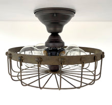 Load image into Gallery viewer, Rustic Industrial Cage Ceiling Light | 11.5"
