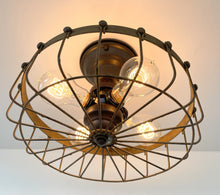 Load image into Gallery viewer, Rustic Industrial Cage Ceiling Light | 11.5"