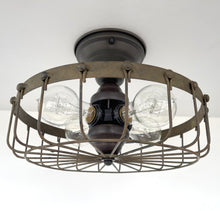 Load image into Gallery viewer, Rustic Industrial Cage Ceiling Light | 11.5"