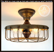 Load image into Gallery viewer, Rustic Industrial Cage Ceiling Light | 11.5"