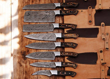 Load image into Gallery viewer, Handmade Damascus Kitchen Knives Set – Exotic Wood Handles