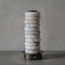 Load image into Gallery viewer, Multi-Tiered Alabaster Table Lamp