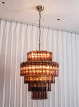 Load image into Gallery viewer, Smoked Striped Glass Tube Waterfall Chandelier