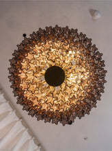 Load image into Gallery viewer, Smoked Striped Glass Tube Waterfall Chandelier