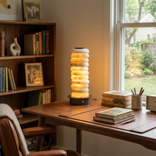 Load image into Gallery viewer, Multi-Tiered Alabaster Table Lamp