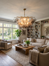 Load image into Gallery viewer, Tempest Smoked Glass Disc Chandelier