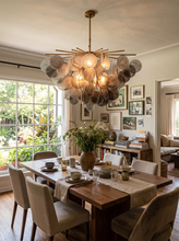 Load image into Gallery viewer, Tempest Smoked Glass Disc Chandelier