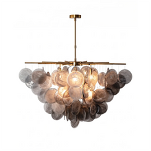 Load image into Gallery viewer, Tempest Smoked Glass Disc Chandelier