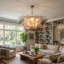 Load image into Gallery viewer, Tempest Smoked Glass Disc Chandelier