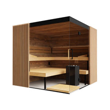 Load image into Gallery viewer, ThermaSol Aalto 4-Person Indoor Semi Panoramic Glass Sauna Cabin [Made-To-Order] [14-AALTODL\R] (SAK13285)