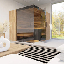 Load image into Gallery viewer, ThermaSol Aalto 4-Person Indoor Semi Panoramic Glass Sauna Cabin [Made-To-Order] [14-AALTODL\R] (SAK13285)