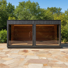 Load image into Gallery viewer, ThermaSol Nordic Misty XL Lounge 2-Entrance Outdoor Sauna Cabin [Made-To-Order] (SAK72368)