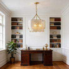 Load image into Gallery viewer, Tiered Capiz Wavecrest Chandelier