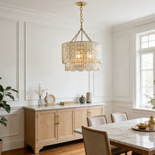 Load image into Gallery viewer, Tiered Capiz Wavecrest Chandelier