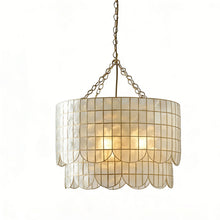 Load image into Gallery viewer, Tiered Capiz Wavecrest Chandelier