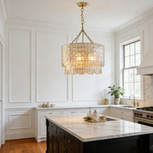 Load image into Gallery viewer, Tiered Capiz Wavecrest Chandelier