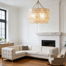Load image into Gallery viewer, Tiered Capiz Wavecrest Chandelier