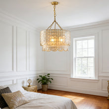 Load image into Gallery viewer, Tiered Capiz Wavecrest Chandelier