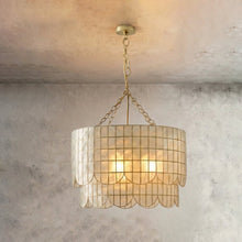 Load image into Gallery viewer, Tiered Capiz Wavecrest Chandelier