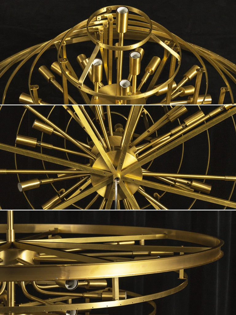 Tiered Crystal Round Brass Chandelier