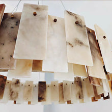 Load image into Gallery viewer, Tobacco-Hued Alabaster Chandelier