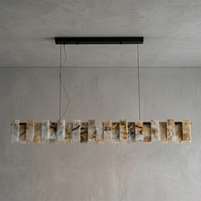 Load image into Gallery viewer, Tobacco-Hued Alabaster Chandelier