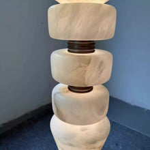 Load image into Gallery viewer, Totem Stacked Alabaster Floor Lamp
