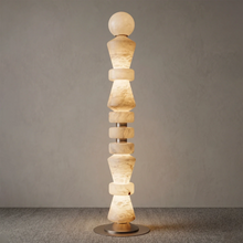 Load image into Gallery viewer, Totem Stacked Alabaster Floor Lamp